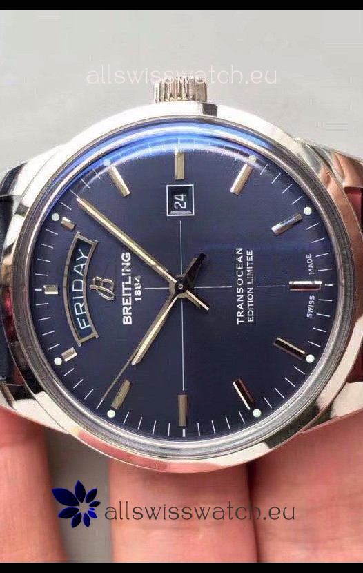 Collectors Market - SOLD: Breitling Transocean Day & Date ''Aurora  Blue'' Limited 1000
